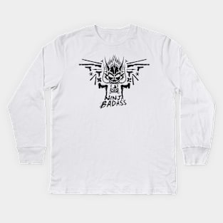 Ninja Badass Logo 2 Kids Long Sleeve T-Shirt